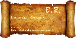 Balanyi Romuald névjegykártya